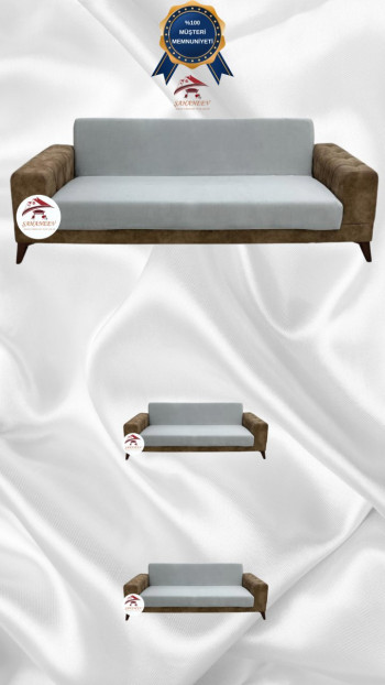 Italian Suede Fabric Elastic Flexible Protective Armless Sofa Cover Light Gray Color 3+2+2 (3 Piece Set)