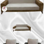 Italian Suede Fabric Elastic Flexible Protective Armless Sofa Cover Beige Color 3+2+1+1 (4 Piece Set)