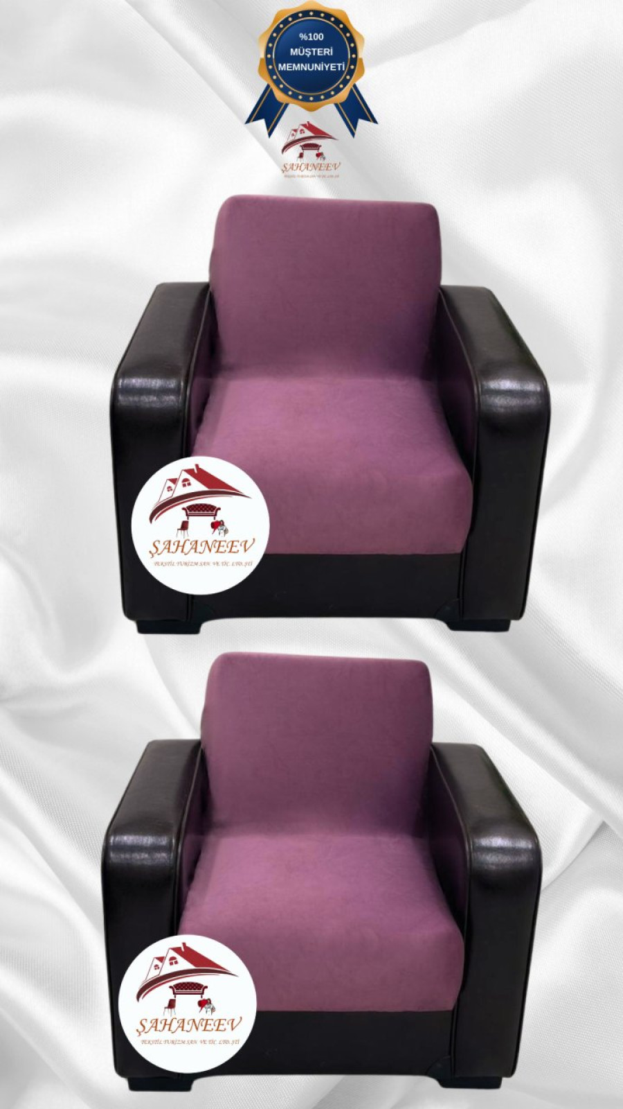 İtalyan Süet Kumaş Elastik Esnek Koruyucu Kolsuz Koltuk Örtüsü Gülkurusu Renk 1+1 (2 Parça Set)