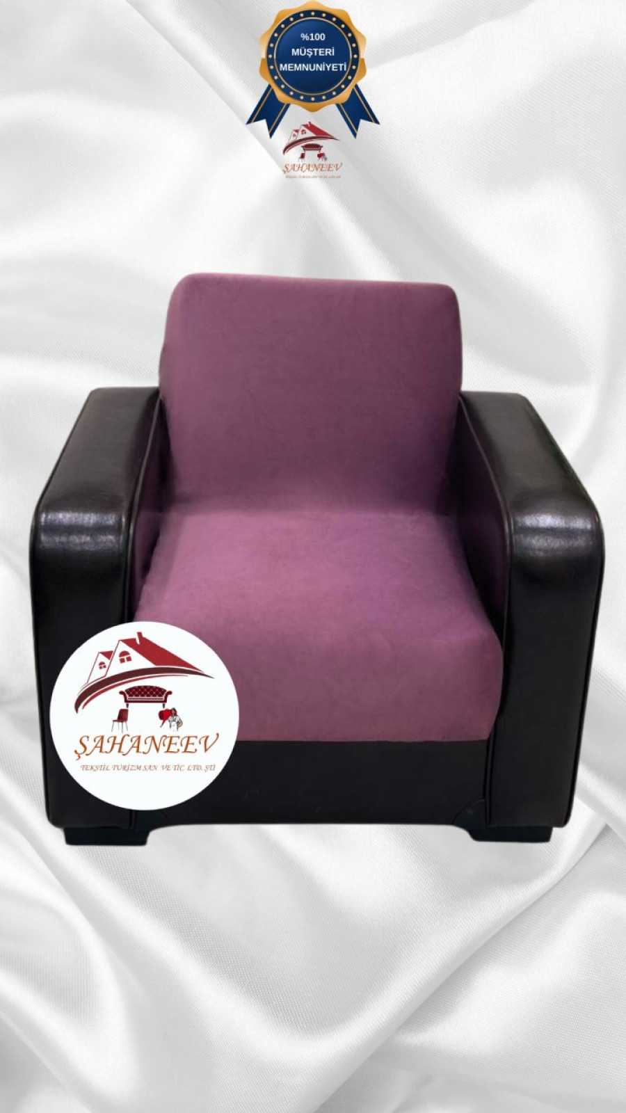 İtalyan Süet Kumaş Elastik Esnek Koruyucu Kolsuz Koltuk Örtüsü Gülkurusu Renk Tekli (1 Parça)