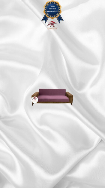 Italian Suede Fabric Elastic Flexible Protective Armless Sofa Cover Rose Color 2-Seater Set (1 Piece)