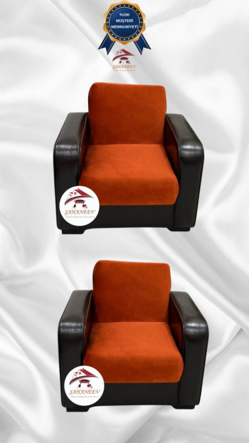 Italian Suede Fabric Elastic Flexible Protective Armless Sofa Cover Brick Color 1+1 (2 Piece Set)