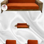 Italian Suede Fabric Elastic Flexible Protective Armless Sofa Cover Brick Color 3+2+1+1 (4 Piece Set)