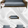 Italian Suede Fabric Elastic Flexible Protective Armless Sofa Cover Dark Gray Color 3+2+1+1 (4 Piece Set)