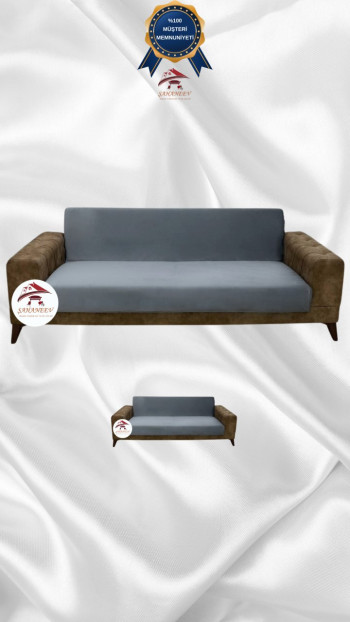 Italian Suede Fabric Elastic Flexible Protective Armless Sofa Cover Dark Gray Color 3+2 (2 Piece Set)