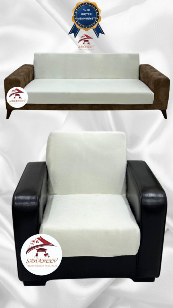 Italian Suede Fabric Elastic Flexible Protective Armless Sofa Cover Cream Color 3+1 (2 Piece Set)