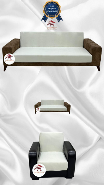 Italian Suede Fabric Elastic Flexible Protective Armless Sofa Cover Cream Color 3+2+1 (3 Piece Set)