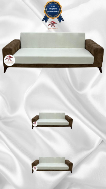 Italian Suede Fabric Elastic Flexible Protective Armless Sofa Cover Cream Color 3+2+2 (3 Piece Set)