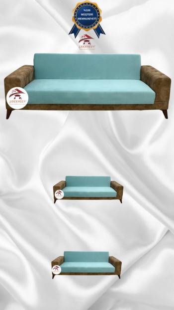 Italian Suede Fabric Elastic Flexible Protective Armless Sofa Cover Mint Color 3+2+2 (3 Piece Set)