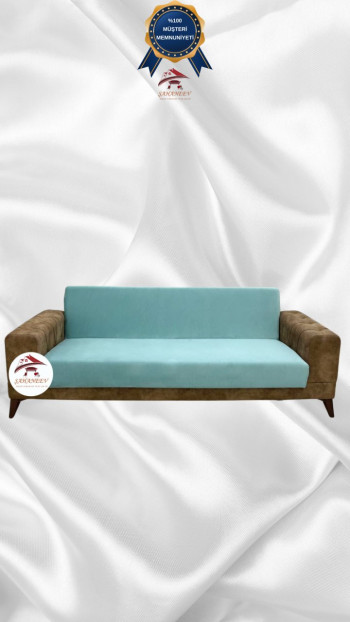 Italian Suede Fabric Elastic Flexible Protective Armless Sofa Cover Mint Color 3-Seater Set (1 Piece)