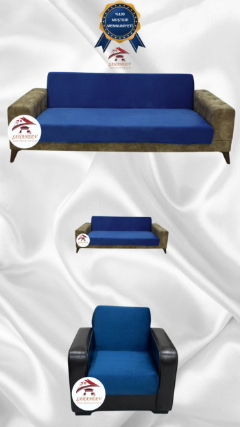 Italian Suede Fabric Elastic Flexible Protective Armless Sofa Cover Teal Color 3+2+1 (3 Piece Set)