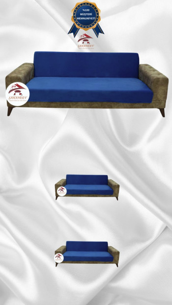 Italian Suede Fabric Elastic Flexible Protective Armless Sofa Cover Teal Color 3+2+2 (3 Piece Set)