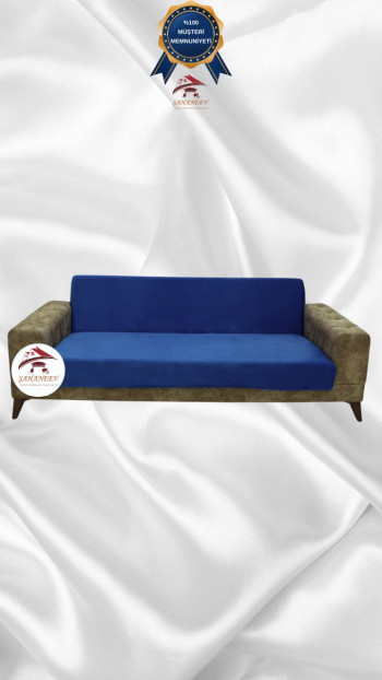 Italian Suede Fabric Elastic Flexible Protective Armless Sofa Cover Teal Color 3-Seater Set (1 Piece)