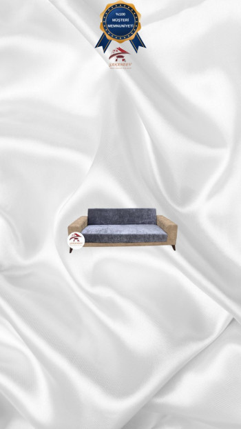 Parlak Kadife Kolsuz Koltuk Örtüsü - Işıltılı Geometrik Desenli Koruyucu Açık Gri Renk 2'li Set (1 Parça)