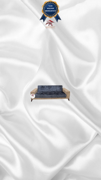 Shiny Velvet Armless Sofa Cover - Sparkly Geometric Pattern Protector Anthracite Color 2-Seater Set (1 Piece)