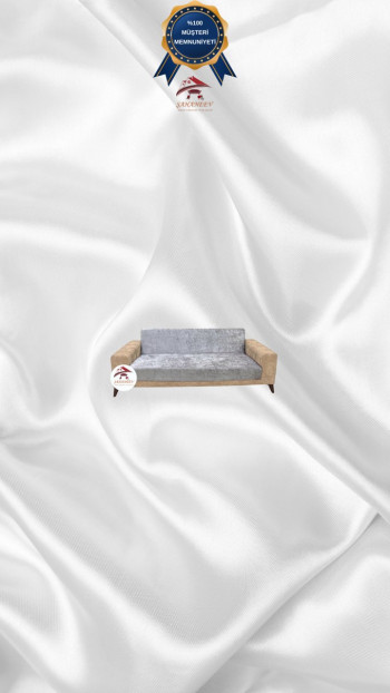 Shiny Velvet Armless Sofa Cover - Sparkly Geometric Pattern Protector Silver Gray Color 2-Seater Set (1 Piece)