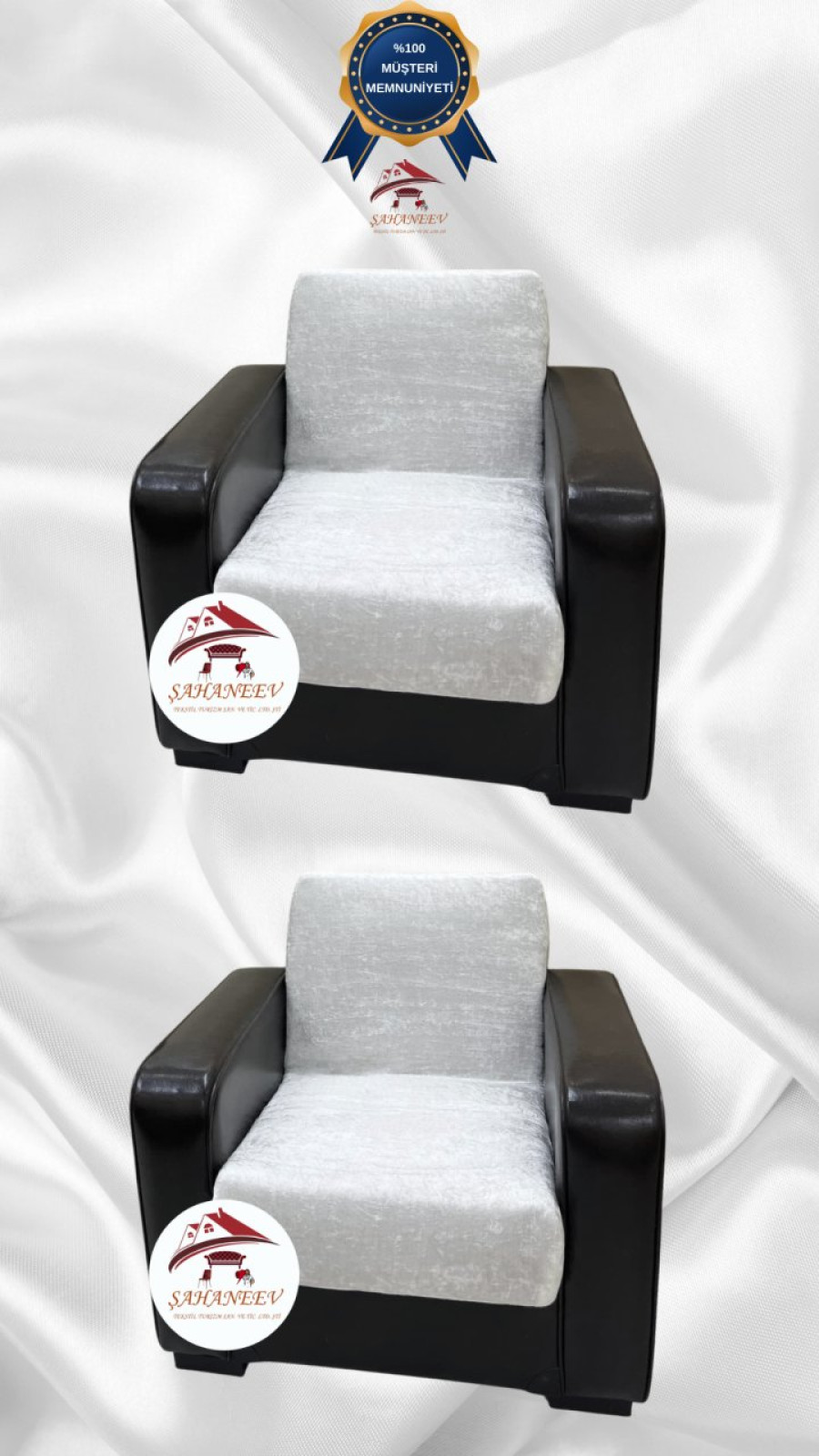 Shiny Velvet Armless Sofa Cover - Sparkly Geometric Pattern Protector Natural Color 1+1 (2 Piece Set) Custom Size