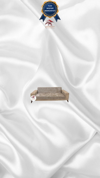 Parlak Kadife Kolsuz Koltuk Örtüsü - Işıltılı Geometrik Desenli Koruyucu Vizon Renk 2'li Set (1 Parça)