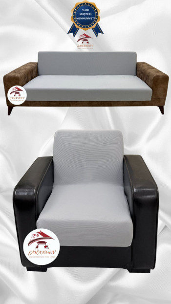 Micro Fabric Elastic Armless Sofa Cover - Non-Slip Elastic Sofa Protector Light Gray Color 3+1 (2 Piece Set)