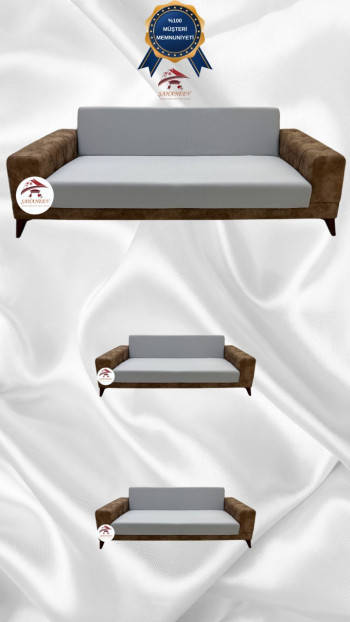 Micro Fabric Elastic Armless Sofa Cover - Non-Slip Elastic Sofa Protector Light Gray Color 3+2+2 (3 Piece Set)