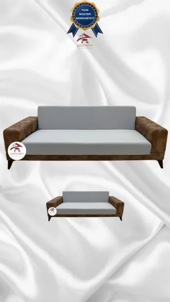 Micro Fabric Elastic Armless Sofa Cover - Non-Slip Elastic Sofa Protector Light Gray Color 3+2 (2 Piece Set)