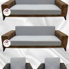Micro Fabric Elastic Armless Sofa Cover - Non-Slip Elastic Sofa Protector Light Gray Color 3+3+1+1 (4 Piece Set)