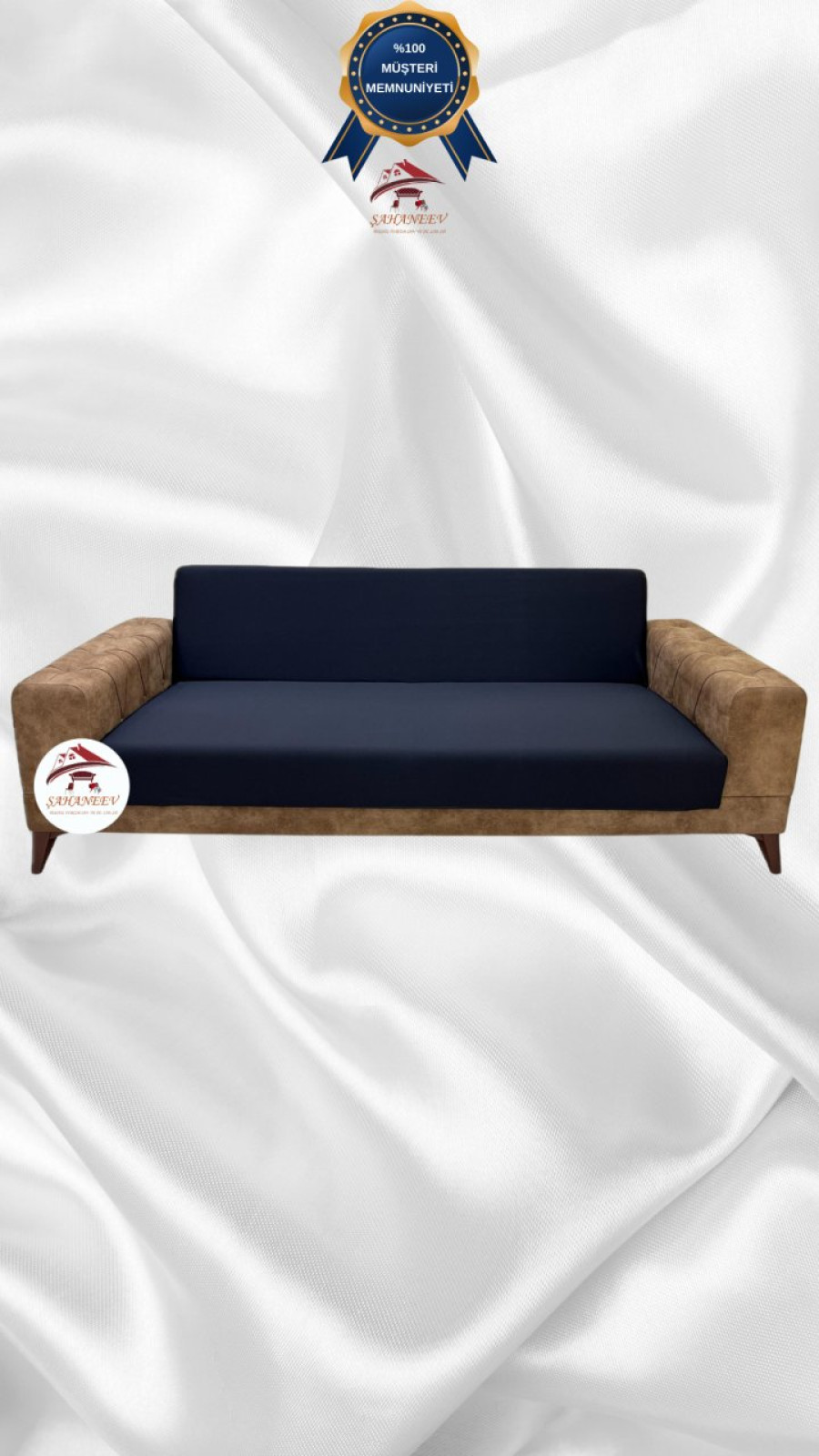 Micro Fabric Elastic Armless Sofa Cover - Non-Slip Elastic Sofa Protector Anthracite Color 3-Seater Set (1 Piece)