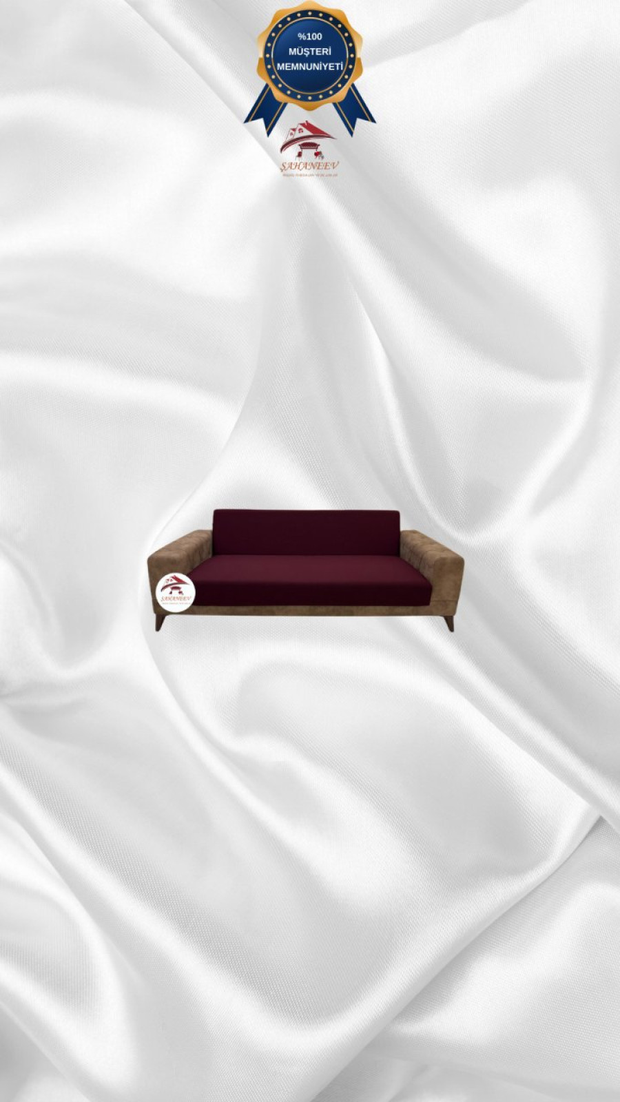 Micro Fabric Elastic Armless Sofa Cover - Non-Slip Elastic Sofa Protector Maroon Color 2-Seater Set (1 Piece)
