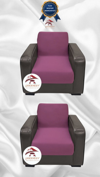 Micro Fabric Elastic Armless Sofa Cover - Non-Slip Elastic Sofa Protector Rose Color 1+1 (2 Piece Set)