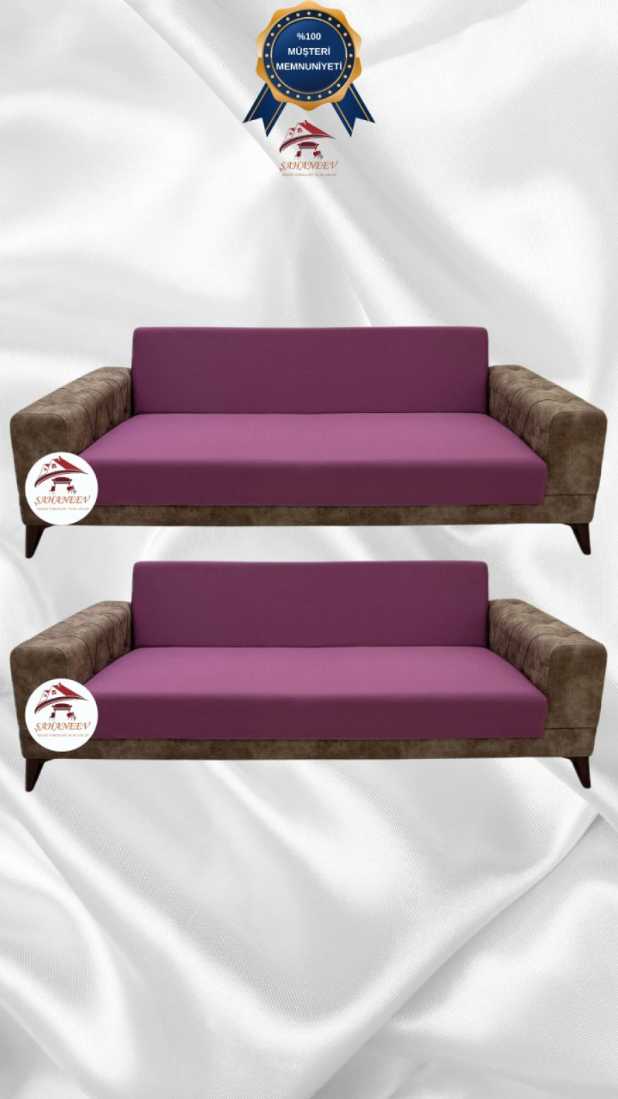 Mikro Kumaş Lastikli Kolsuz Koltuk Örtüsü - Kaymaz Elastik Koltuk Koruyucu Gülkurusu Renk 3+3 (2 Parça Set)