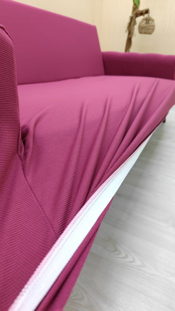 Micro Fabric Elastic Armless Sofa Cover - Non-Slip Elastic Sofa Protector Rose Color 3-Seater Set (1 Piece)