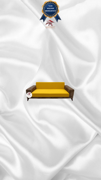 Mikro Kumaş Lastikli Kolsuz Koltuk Örtüsü - Kaymaz Elastik Koltuk Koruyucu Hardal Renk 2'li Set (1 Parça)