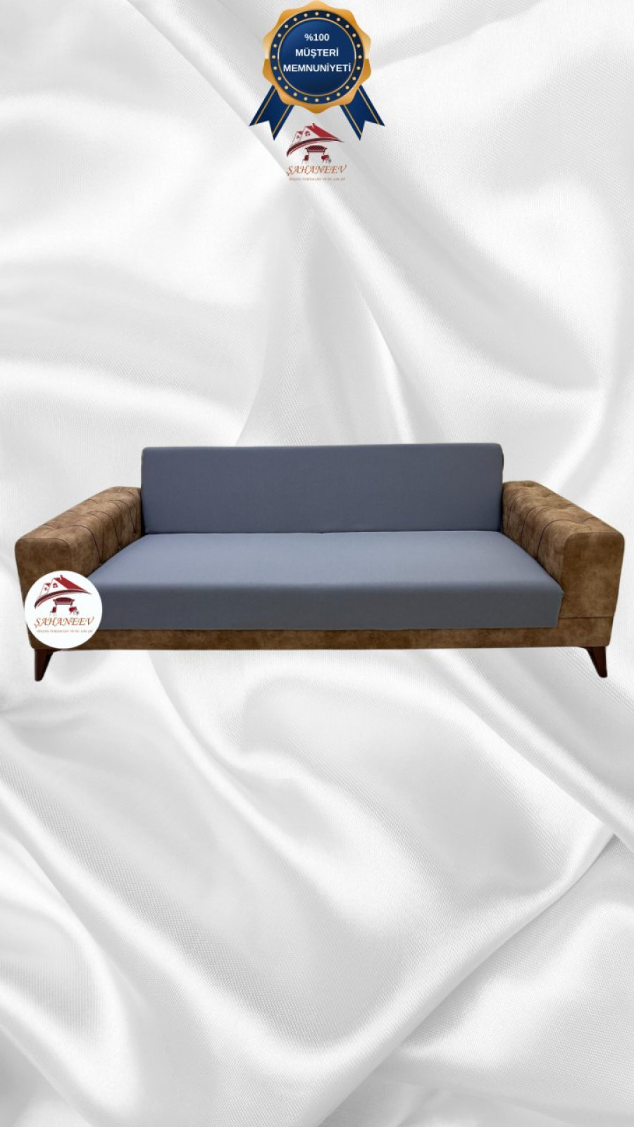 Micro Fabric Elastic Armless Sofa Cover - Non-Slip Elastic Sofa Protector Dark Gray Color 3-Seater Set (1 Piece)