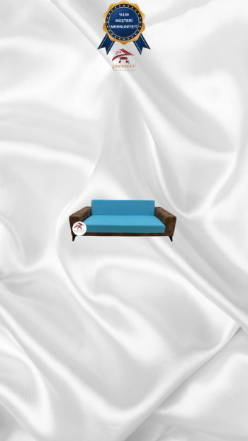 Micro Fabric Elastic Armless Sofa Cover - Non-Slip Elastic Sofa Protector Blue Color 2-Seater Set (1 Piece)