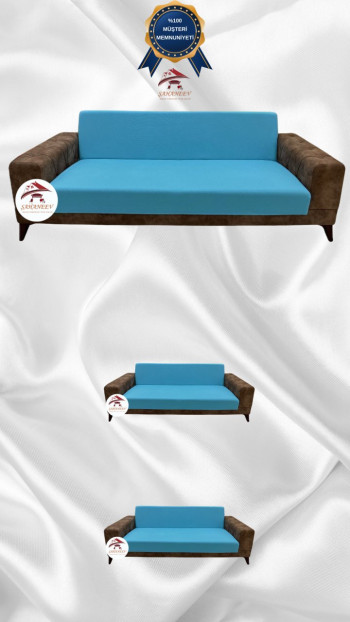 Micro Fabric Elastic Armless Sofa Cover - Non-Slip Elastic Sofa Protector Blue Color 3+2+2 (3 Piece Set)