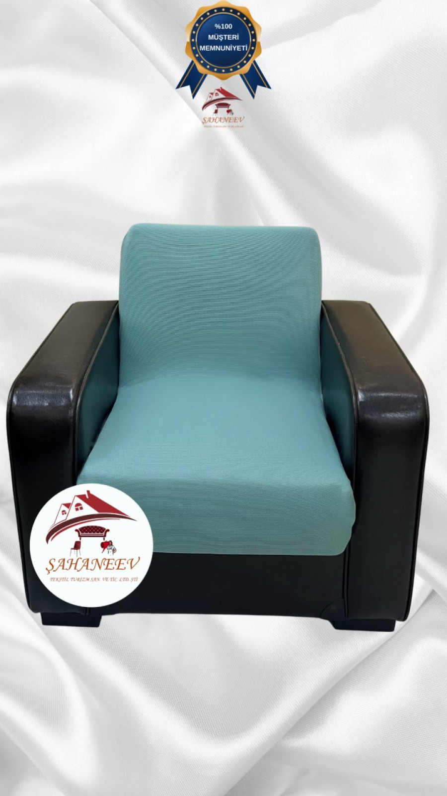 Micro Fabric Elastic Armless Sofa Cover - Non-Slip Elastic Sofa Protector Mint Color Single (1 Piece)