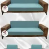 Micro Fabric Elastic Armless Sofa Cover - Non-Slip Elastic Sofa Protector Mint Color 3+3+1+1 (4 Piece Set)