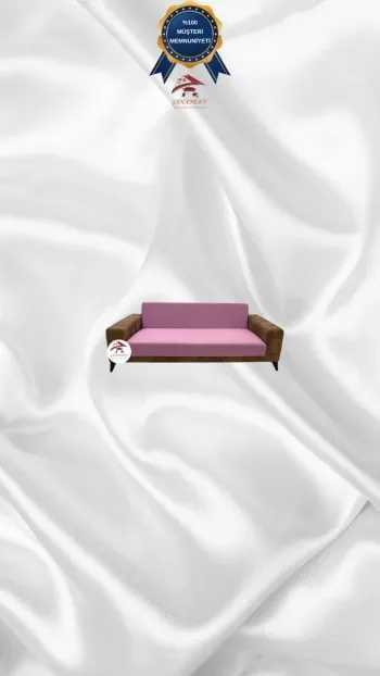 Micro Fabric Elastic Armless Sofa Cover - Non-Slip Elastic Sofa Protector Powder Color 2-Seater Set (1 Piece)