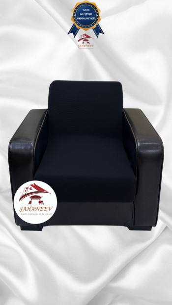 Mikro Kumaş Lastikli Kolsuz Koltuk Örtüsü - Kaymaz Elastik Koltuk Koruyucu Siyah Renk Tekli (1 Parça)