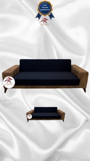 Micro Fabric Elastic Armless Sofa Cover - Non-Slip Elastic Sofa Protector Black Color 3+2 (2 Piece Set)