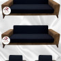 Micro Fabric Elastic Armless Sofa Cover - Non-Slip Elastic Sofa Protector Black Color 3+3+1+1 (4 Piece Set)