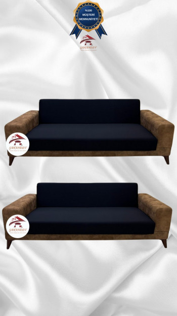 Mikro Kumaş Lastikli Kolsuz Koltuk Örtüsü - Kaymaz Elastik Koltuk Koruyucu Siyah Renk 3+3 (2 Parça Set)