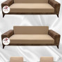 Micro Fabric Elastic Armless Sofa Cover - Non-Slip Elastic Sofa Protector Coffee with Milk Color 3+3+1+1 (4 Piece Set)