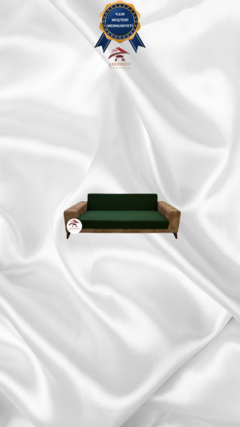 Mikro Kumaş Lastikli Kolsuz Koltuk Örtüsü - Kaymaz Elastik Koltuk Koruyucu Zümrüt Yeşili Renk 2'li Set (1 Parça)