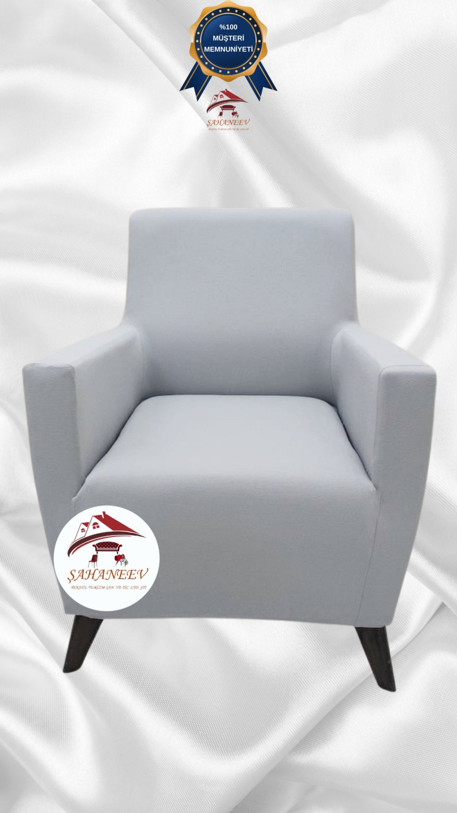 Mikro Kumaş Lastikli Giydirme Koltuk Örtüsü - Kaymaz Elastik Koltuk Koruyucu Açık Gri Renk Tekli (1 Parça)