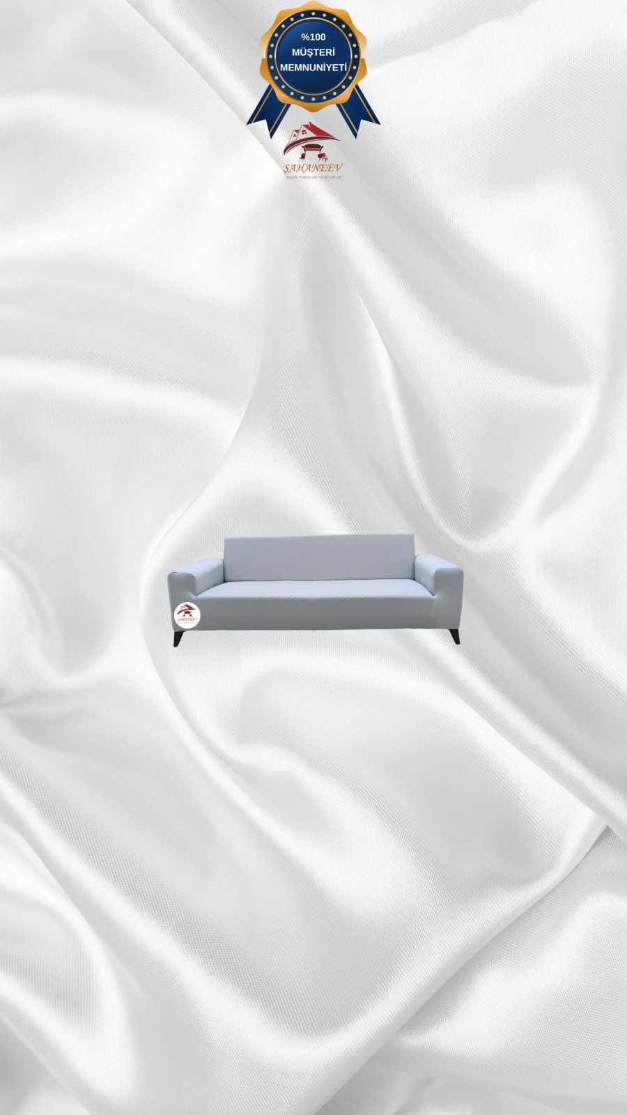 Mikro Kumaş Lastikli Giydirme Koltuk Örtüsü - Kaymaz Elastik Koltuk Koruyucu Açık Gri Renk 2'li Set (1 Parça)