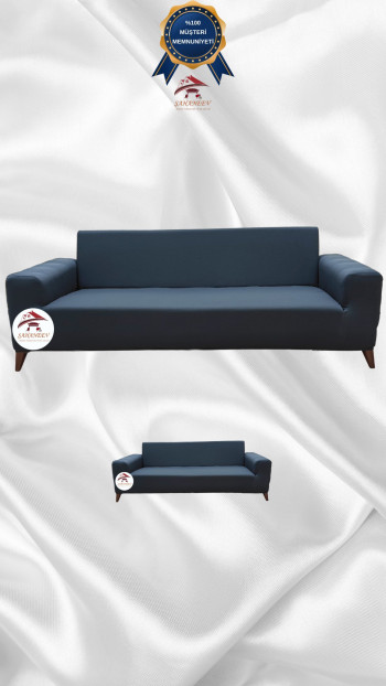 Micro Fabric Elastic Sofa Cover - Non-Slip Elastic Sofa Protector Anthracite Color 3+2 (2 Piece Set)