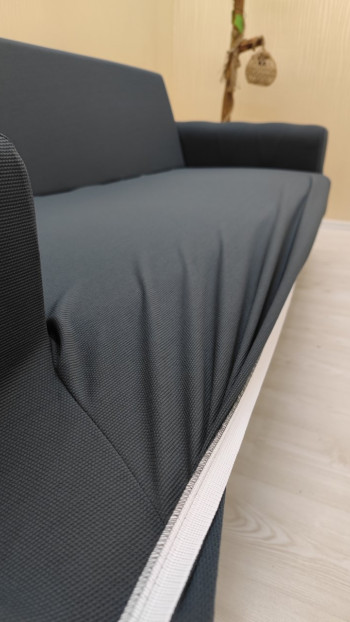 Mikro Kumaş Lastikli Giydirme Koltuk Örtüsü - Kaymaz Elastik Koltuk Koruyucu Antrasit Renk 3+3 (2 Parça Set)
