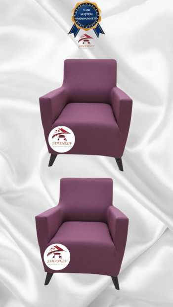 Mikro Kumaş Lastikli Giydirme Koltuk Örtüsü - Kaymaz Elastik Koltuk Koruyucu Gülkurusu Renk 1+1 (2 Parça Set)