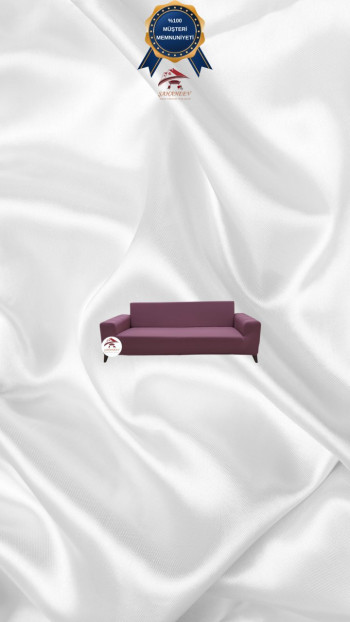 Mikro Kumaş Lastikli Giydirme Koltuk Örtüsü - Kaymaz Elastik Koltuk Koruyucu Gülkurusu Renk 2'li Set (1 Parça)